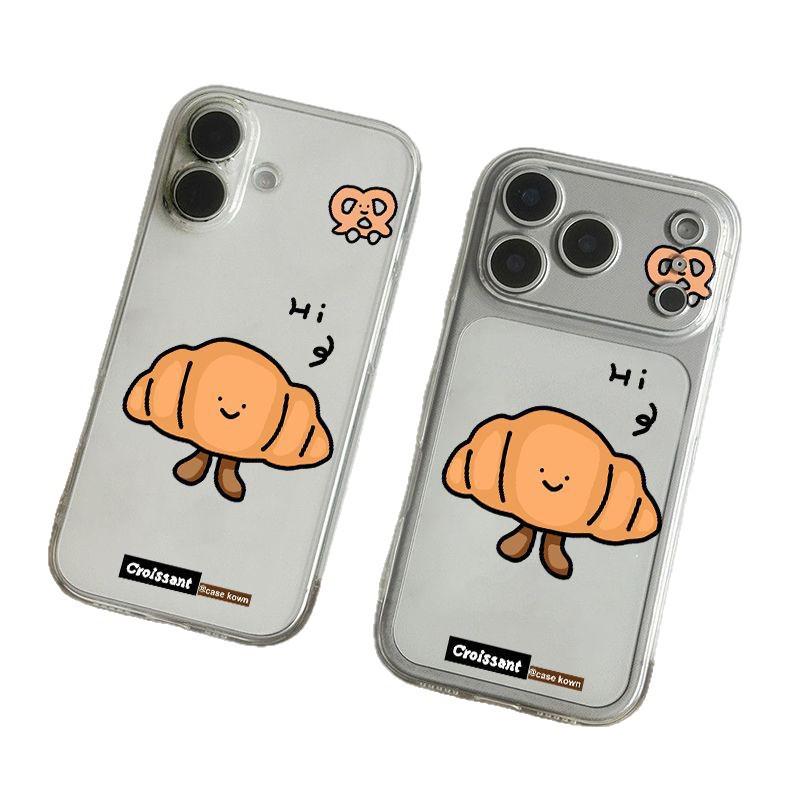 Cartoon Cow Horn Space Shell - Transparent Drop-Proof Case Compatible with Apple 17 Pro Max & 16, Fits 14/13 Pro