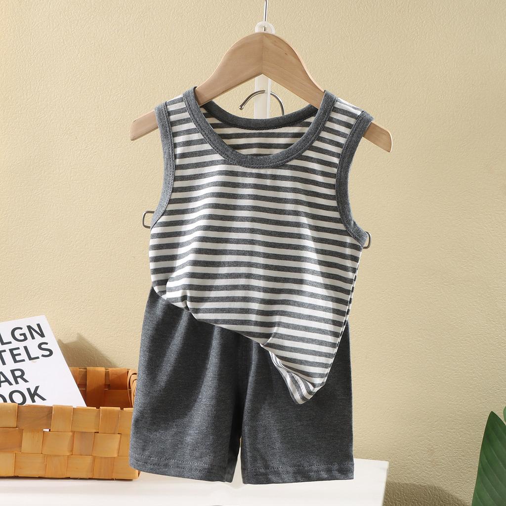 Children's Vest Set Summer Girls' Shorts Clothes Baby Korean Vest+shorts Two-piece Set Boys' Sleeveless Set Children's Clothing