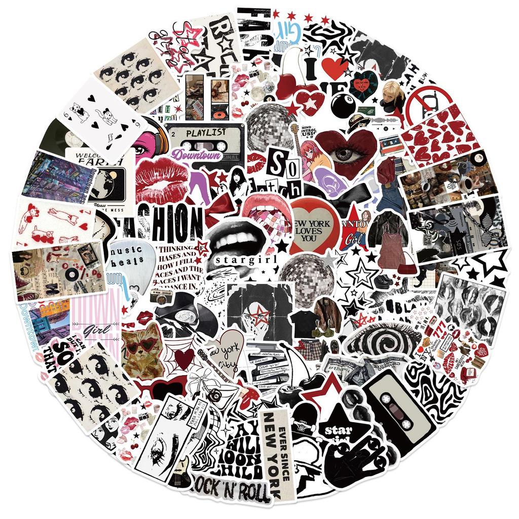 Y2K Downtown Girls Stickers - 100 Waterproof DIY Designs for Guitar, Notebook, Luggage Decoration