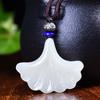 Natural Hotan Jade Gingko Leaf Jade Pendant Necklace Exquisite Workmanship Men's and Women's Jade Pendant Pendant with Certificate