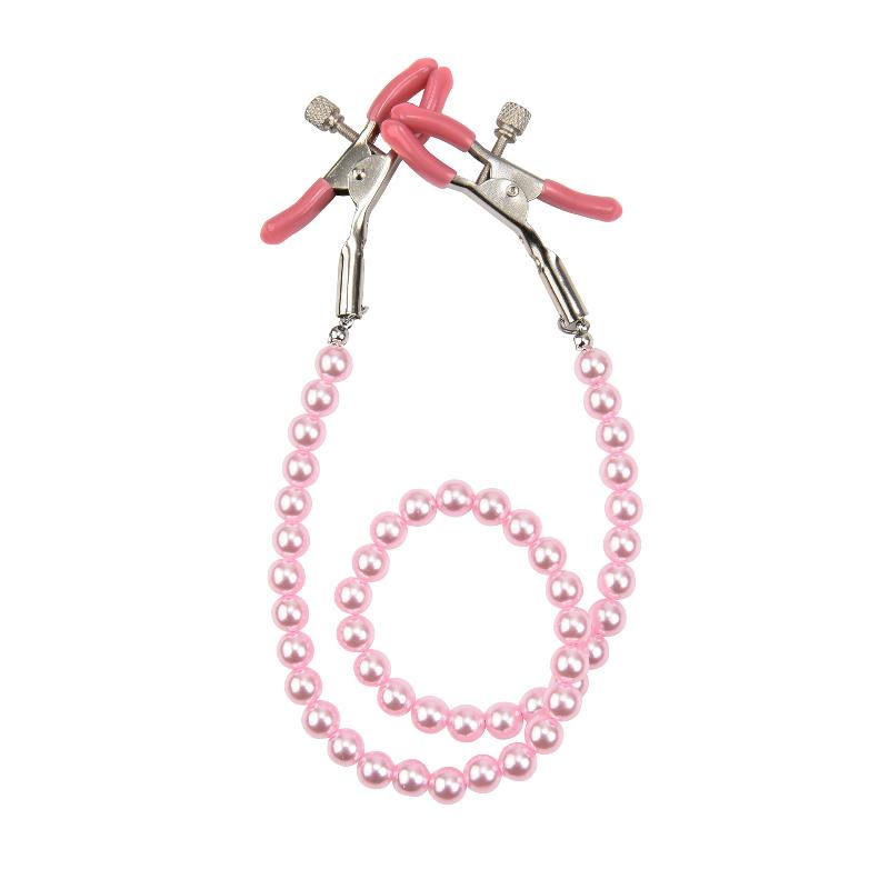 dailyAdjustable Nipple Clamps Metal Nipple Clamps Breast Bondage With Chain Pearl Woman Couple Game Play Female Sex Toy