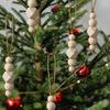 3pcs Decorative Christmas Tree Wooden Beaded String Handcrafted Christmas Tree Pendant  Festive