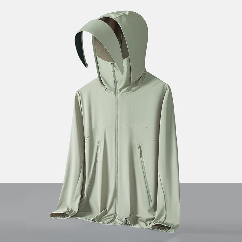 

Unisex Hooded Sun Protection Jacket: Lightweight, Cool, Breathable, Skin-Friendly Ice Silk Garment 2XL