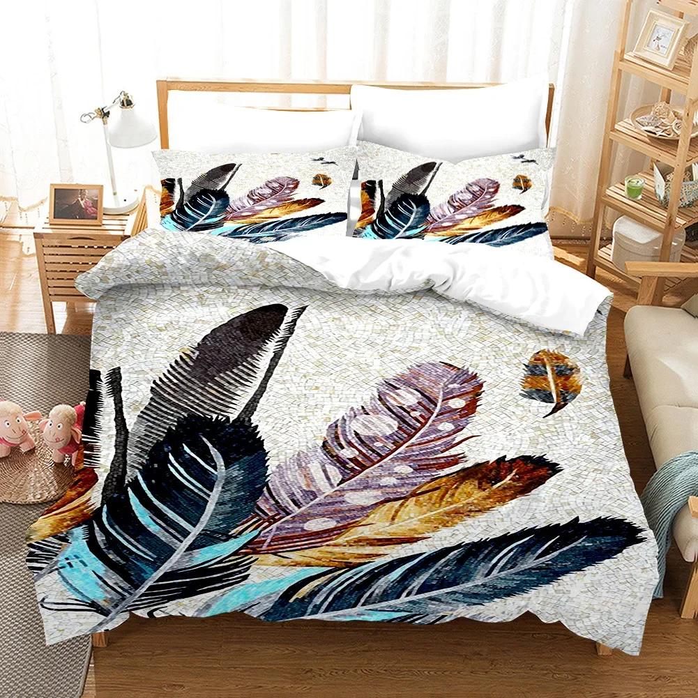 New Feather Soft Duvet Cover Sets for Adult Peoples Western Beding Set High-End Premium Egyptian Coton House De Couete Bedclothes 2/3pcs