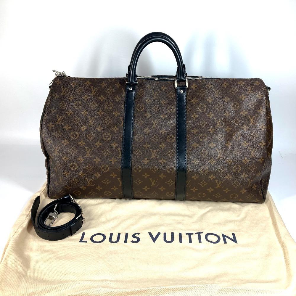Louis Vuitton M56714 MonogramMacassar KeepallBandouliere55 Hand Bag Duffle Bag