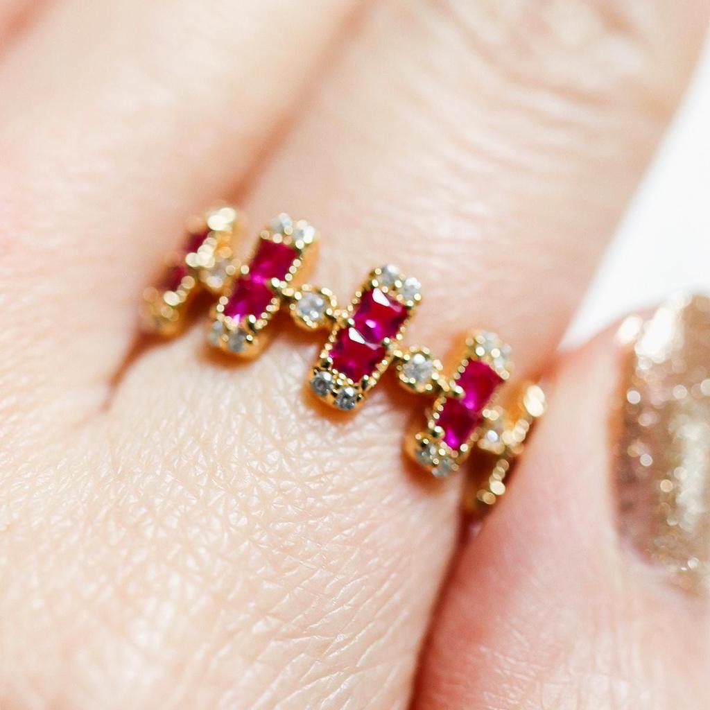 Elegant Retro Japanese Court Style Signet Ring with Imitation Ruby & Gold-Plated 925 Silver Cubic Zirconia