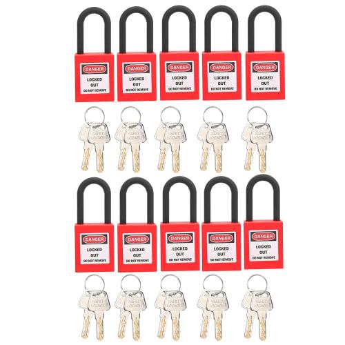 Zerodis. Lockout Tagout Lock, Safety Padlock, Insulated Lockout Lock, Lockout Padlock for Mechanical Equipment (Red)