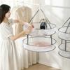 1/2 Layer Clothes Dryer Basket With Hanging Hook Fine Mesh Polyester Household Towels Foldable Baby Sweater Drying Rack For Home