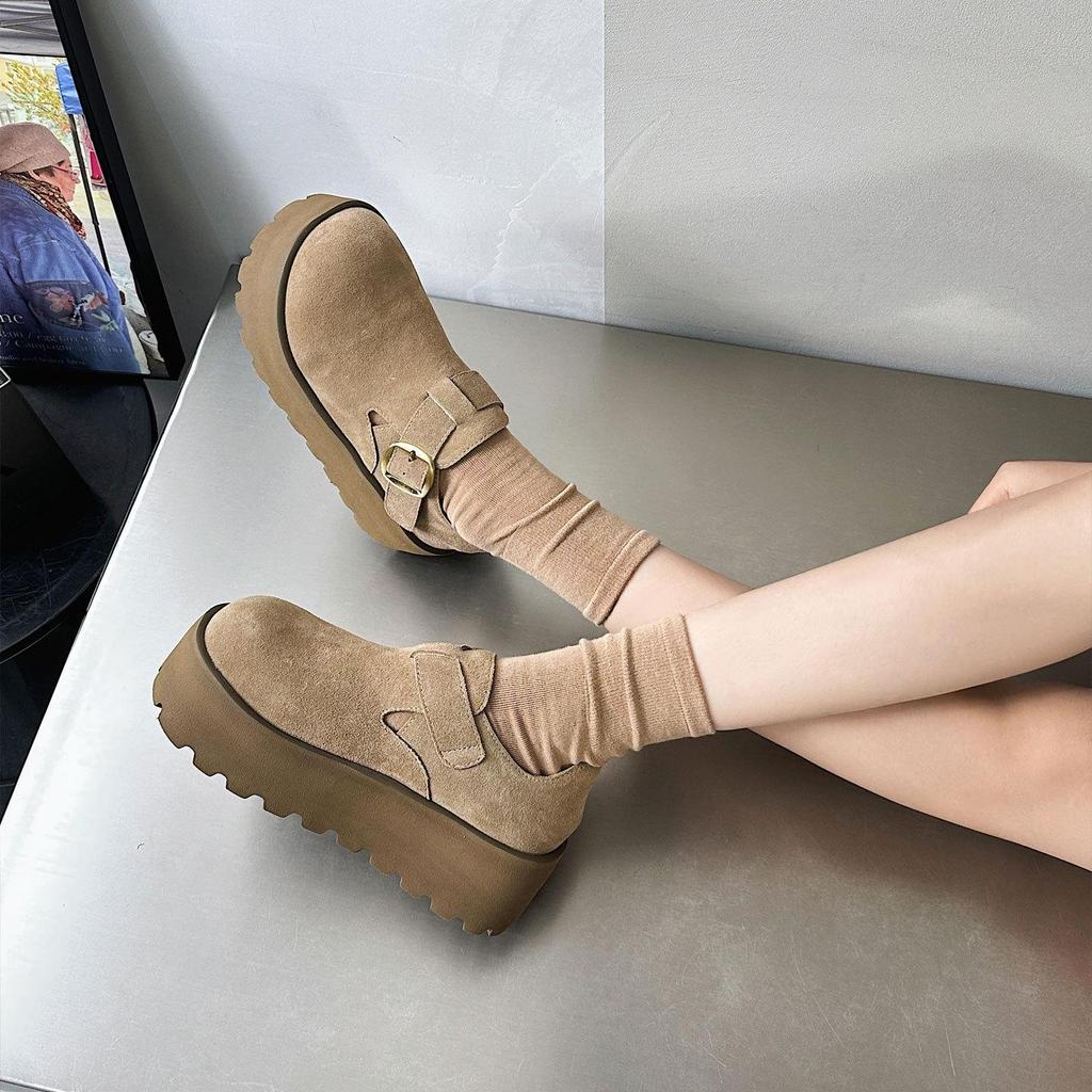 Damen Echtleder Retro Slipper Plateau Schuhe - 2025 Herbstkollektion