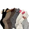 Plush Ball Mid Tube Socks Thick Warm Knit Socks Women Cute Wool Mid-Calf Socks  Girls