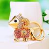 Zodiac Rhinestone Lamb Keychain Pendant for Women's Bag - Creative Business Logo Gift