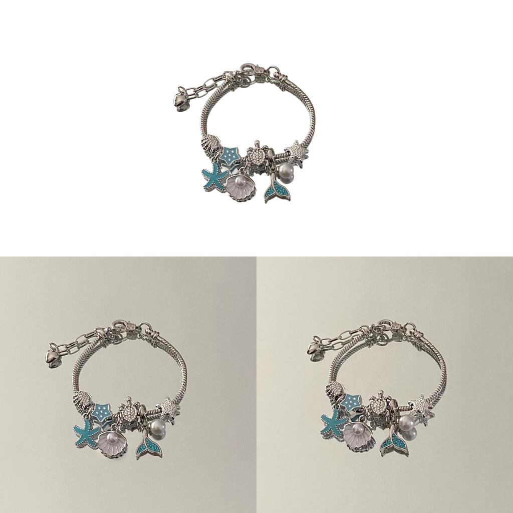 Ozean-Stil Perlenarmband mit Seestern- und Schildkröten-Anhängern für Unisex-Reisegeschenk