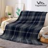 Navy Blue Plaid Flannel Blanket Warm Soft Halloween Christmas Decorative Couch Warm Cozy All-Season Gift