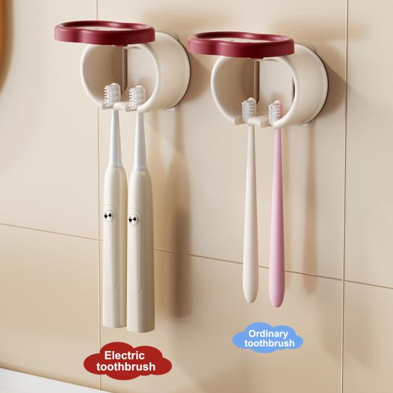 Adhesive Toothbrush Holder Wall Mounted Organizer Holds 2 Toothbrushes Fruit Design Toothbrush Hanger Keeps Toothbrush Dry Fresh for Bathroom