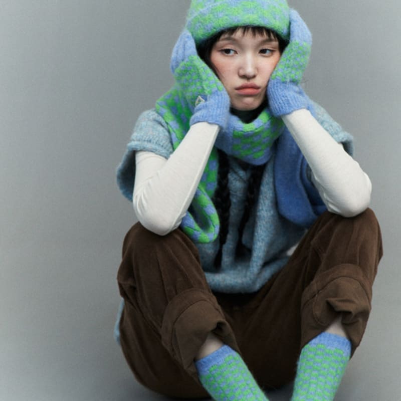 MISU A BARBE HANDSCHUHE MULTI BLAU