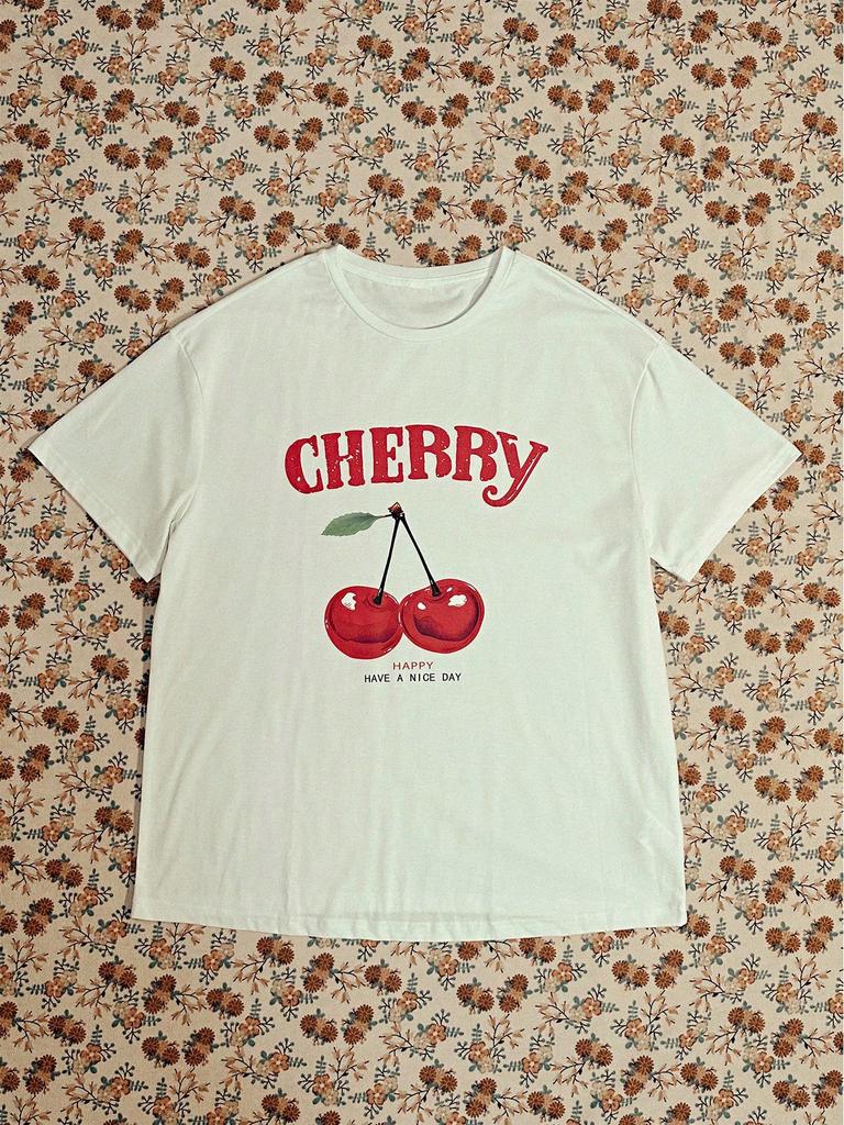 European Bestseller: American Print Cotton Short Sleeve Casual T-Shirt