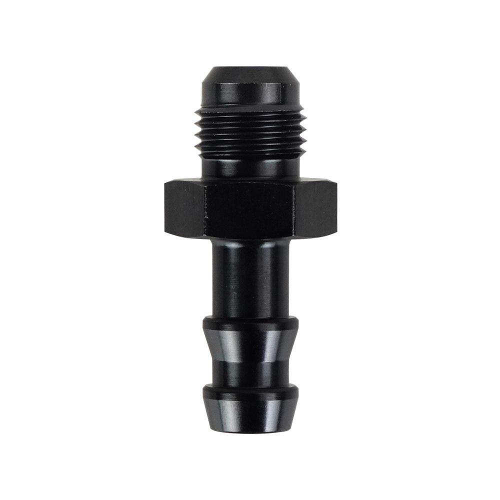 Fuel Line Hose Barb Connector Adapter: AN6/AN8 to 3/8" or 5/16" Rotary Joint with Internal Thread.