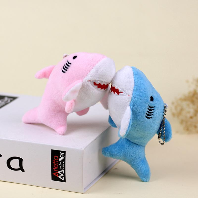 Non-Toxic Cartoon Shark Pendant Keychain Marine Animal 12Cm Plush Toy Doll Keychain Children Cute Bag Pendant Doll