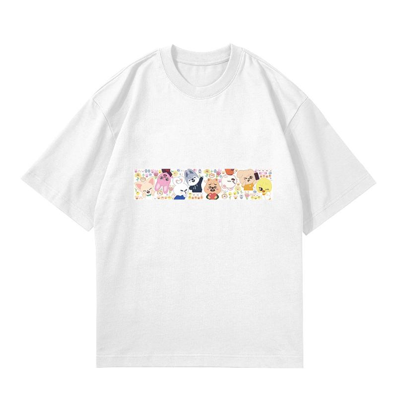 KPOP Konzert Peripherie Kombination Peripherie Bedruckt Herren und Damen Kurzarm T-Shirt Baumwolle Locker