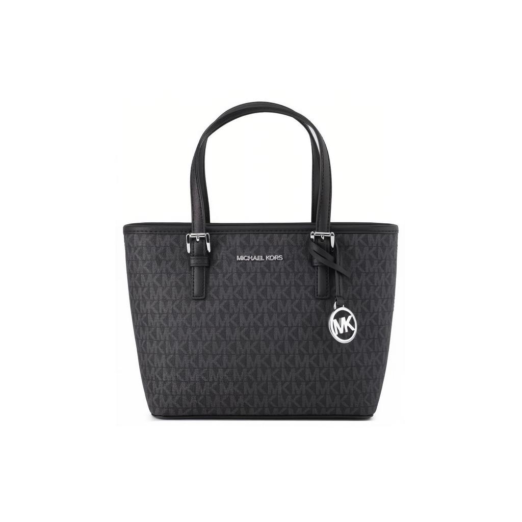 Michael Kors Jet Set Monogram Vintage PVC Tote Bag Women Tote Black 35T9STVT0B-BLACK