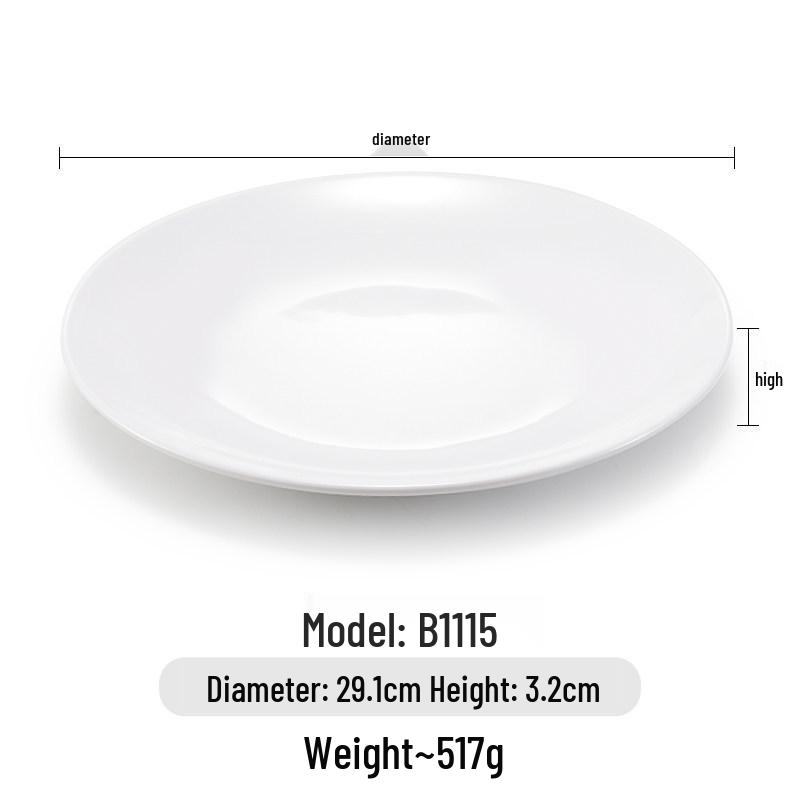 White Melamine Plastic Round Plate for Catering and Restaurant Dining