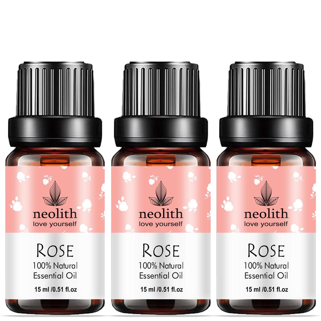 Neolith Olio essenziale puro e naturale di rosa egiziana || Grado terapeutico, olio distillato a vapore per la cura della pelle, la cura dei capelli e l'aromaterapia, 45 ml