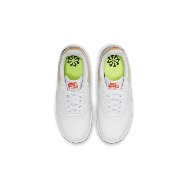 Nike Air Force 1 Crater GS Move To Zero - White Orange Kids Sneakers DH4339-100