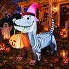 US Specification GOOSH 5.5 FT Halloween Inflatables Outdoor Decorations Skeleton Puppy with Build-in LEDs Blow Up Pumpkin for Yard Garden Party