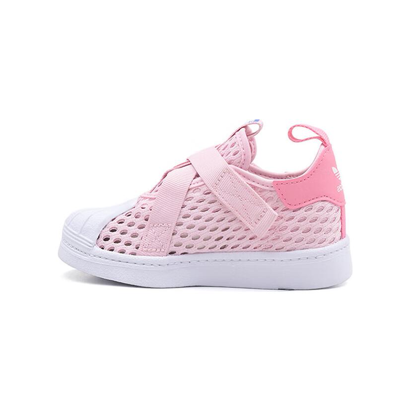 

Adidas Originals Moisture Wicking Breathable Abrasion Resistant Fabric Low top Toddler Shoes Pink White IE8198 25
