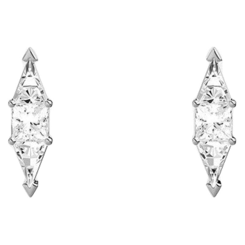 APM Monaco Elegant silver-white geometric design 925 silver earrings, same style for men and women, couple style AE16682OX