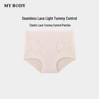 Mybody Women's Lace Tummy Control Mid-High Waist Briefs