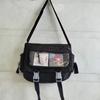 Nylon Crossbody Bag for Girls School Japanese Transparent Bookbag Pocket Women Handbag Shoulder Messenger Satchels