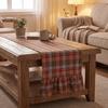Rustic Style Plaid Table Runner Double Ended Lotus Leaf Edge Ruffle Edge Table Flag  Restaurants