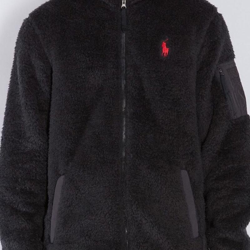 Polo Ralph Lauren FW21 Logo Embroidered Solid Color Hooded Jacket Men Jackets Black 710852514-002