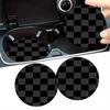 Set of 2 - Dark Checkered Design, Absorbent Coasters for Car Cup Holders - Additions for Car Interiors, Water Coasters