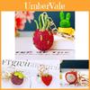 Affascinante Collezione di Portachiavi Frutta con Strass: Mangostano, Fragola, Litchi