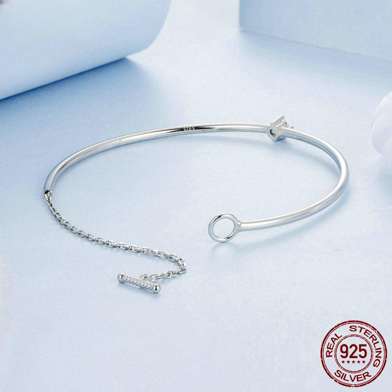 New Simple and Versatile S925 Sterling Silver Thin Bracelet European and American Trendy Jewelry Elegant and Atmospheric Bracelet