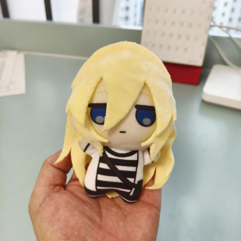 Angels Of Death Plüschpuppe 2 Stile Rachel Zack Chibi Mini Baumwoll-Schlüsselanhänger Anime-Charakter Kuscheltier Sammlerstück Geschenk für Fans 10cm beige