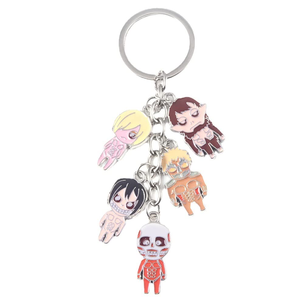 RyuuCos Attack On Titan Five Titans Christmas Keychain, Accessory, Disguise, Costume, Gift, Cosplay, Event, Halloween,