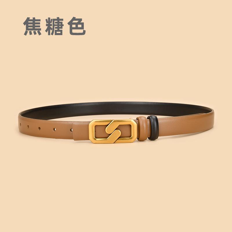 Women'S Leather Belt Wide Jeans With Decorative Waist Seal Dress Women'S Belt Belt Goods
