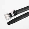 Women's Cowhide Belt with Silver Buckle - Versatile Fashion Accessory for Jeans & Suit Pants