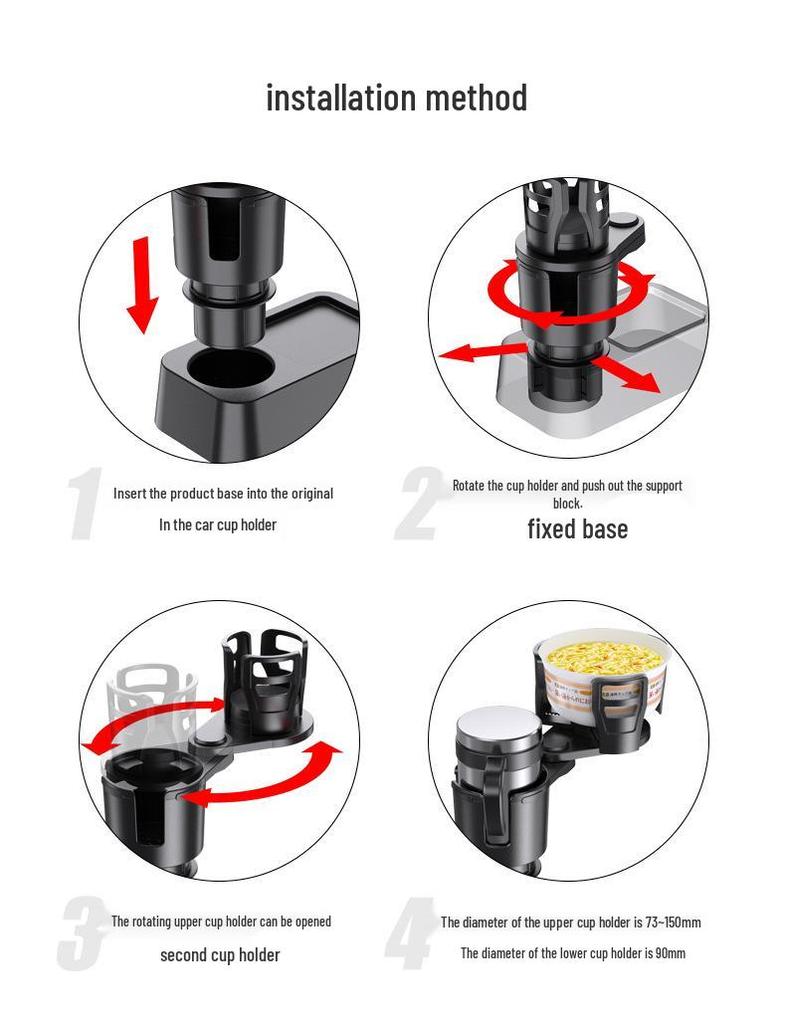 Large Multifunctional In-Car Drink Holder Expander for North American Vehicles