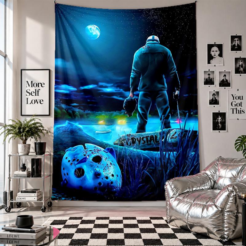 Wall TapestryFriday the 13th Jason Voorhees Art Hanging Cloth Decorative Background Cover for Room Decoration