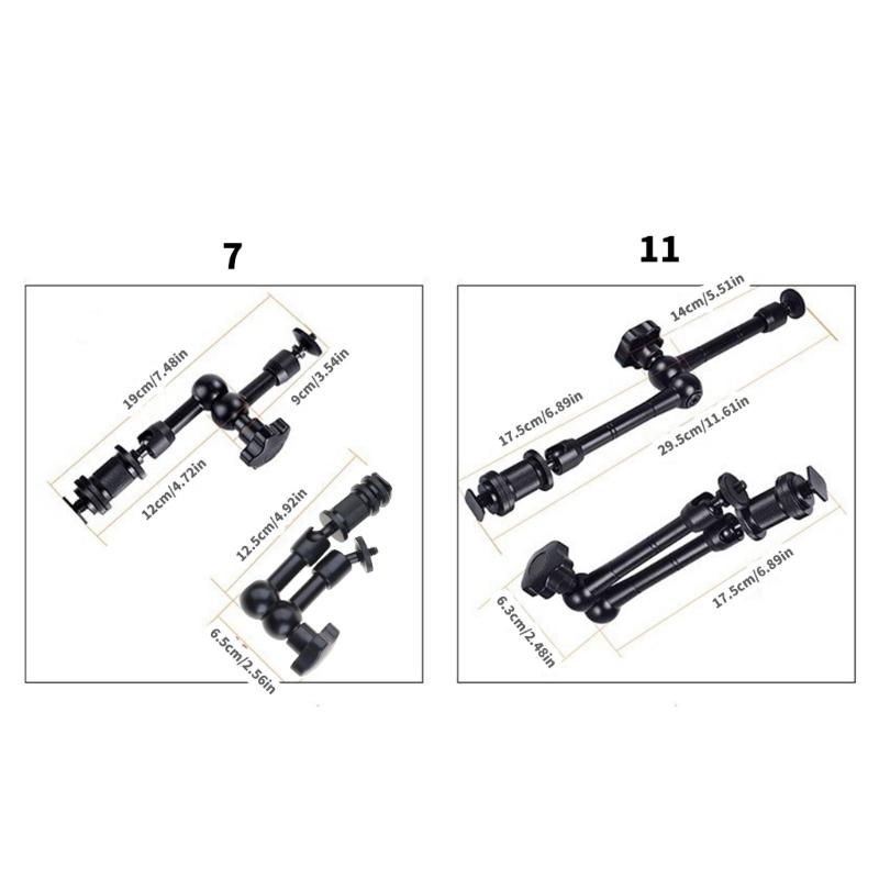 Adjustable 7inch/11inch Flexible Arm for Cameras and Lighting with 360 Degree Rotating Heads for Cameras Lamp
