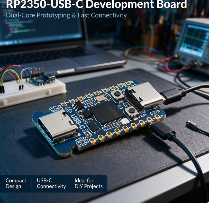 1 Stück RP2350 USB C Entwicklungsplatine Kompakt Leicht Open Source Platine für Raspberry Pi Pico2 Wearable Gesundheitsgerätetests