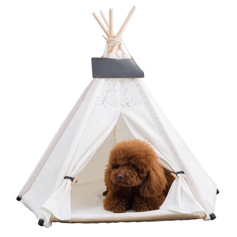 

Домик для собак и кошек Four Seasons Pet Supplies Хлопковый холст Палатка для домашних животных Гнездо S (40 × 40 × 50cm)