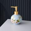 American Painted Flower Ceramic Lotion Bottle Gold Press Soap Dispenser Household Shampoo Water Bottling Bathroom Accessories