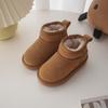 Children Boots Girl's  Chic Geniune Leather Princess Short Boots Boy's Warm Plush Winter Snow Boots Size 21-40