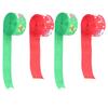 4Pcs Gift Ribbon Premium Polyester Bright Colors Exquisite Pattern Wide Application Wrapping Ribbon