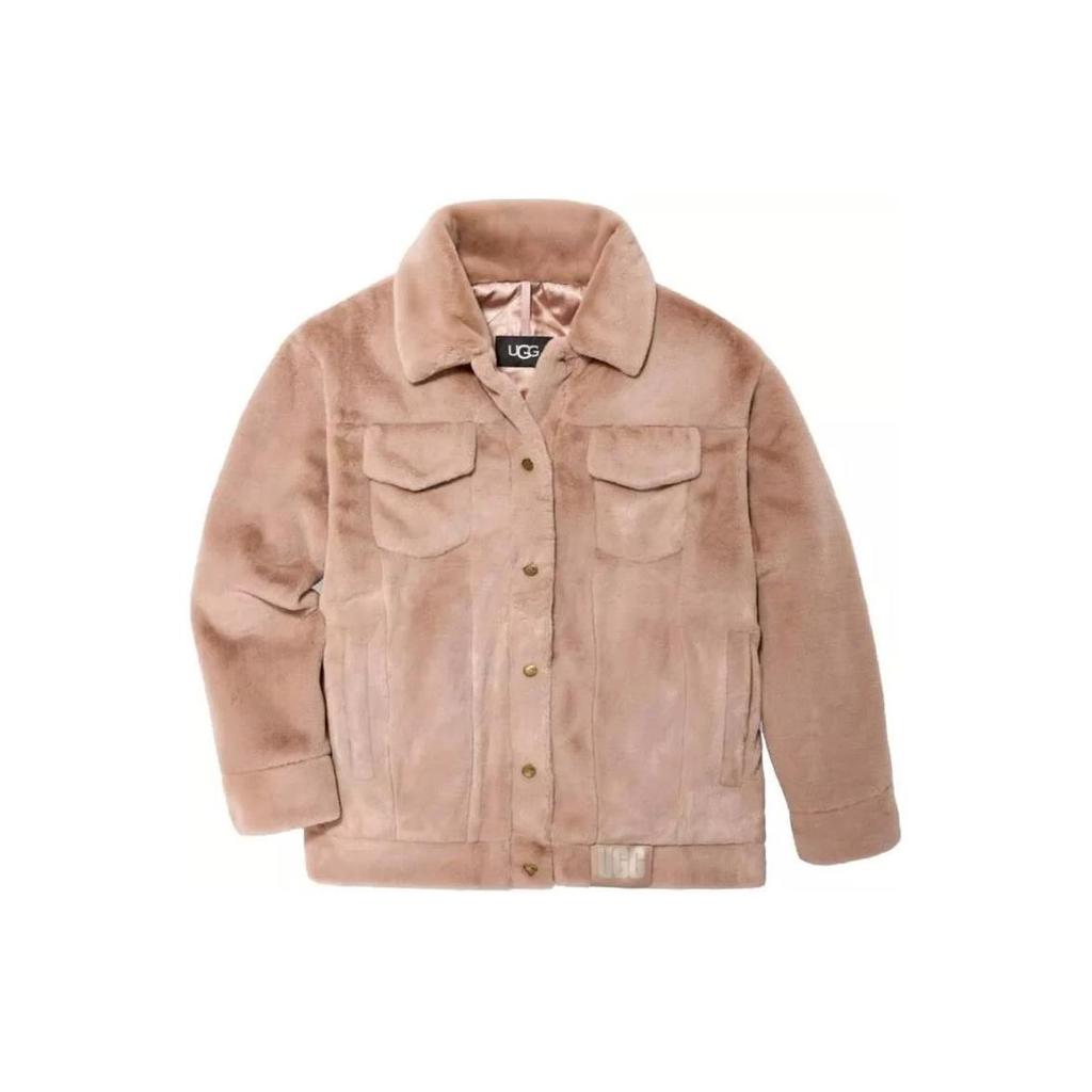 UGG Solid Color Fitted Lapel Single-Breasted Long Sleeve Jacket Women Jackets Brown 1147290-TNGY